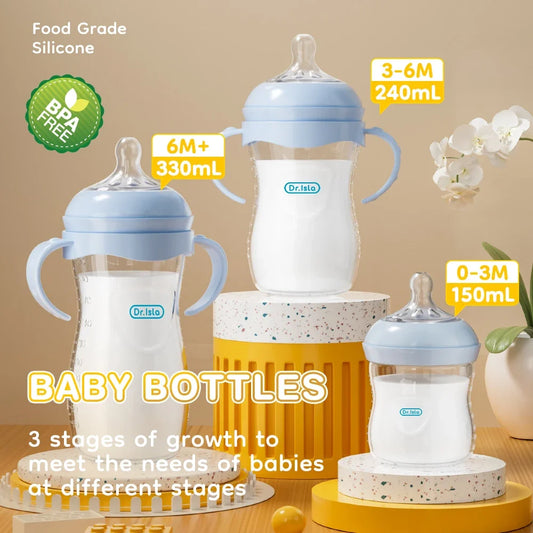 150/240/330ML Baby  Bottle Newborn Baby Bottle with Handle