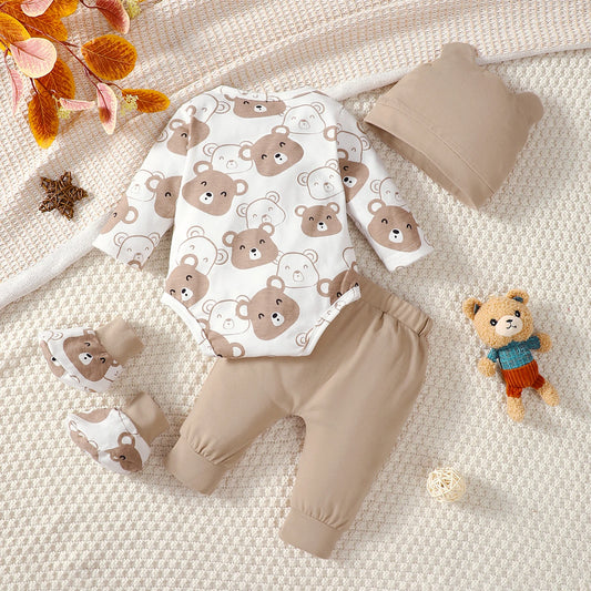 0-9 Months Baby Boy Set Little Bear, 4pcs