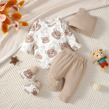 0-9 Months Baby Boy Set Little Bear, 4pcs